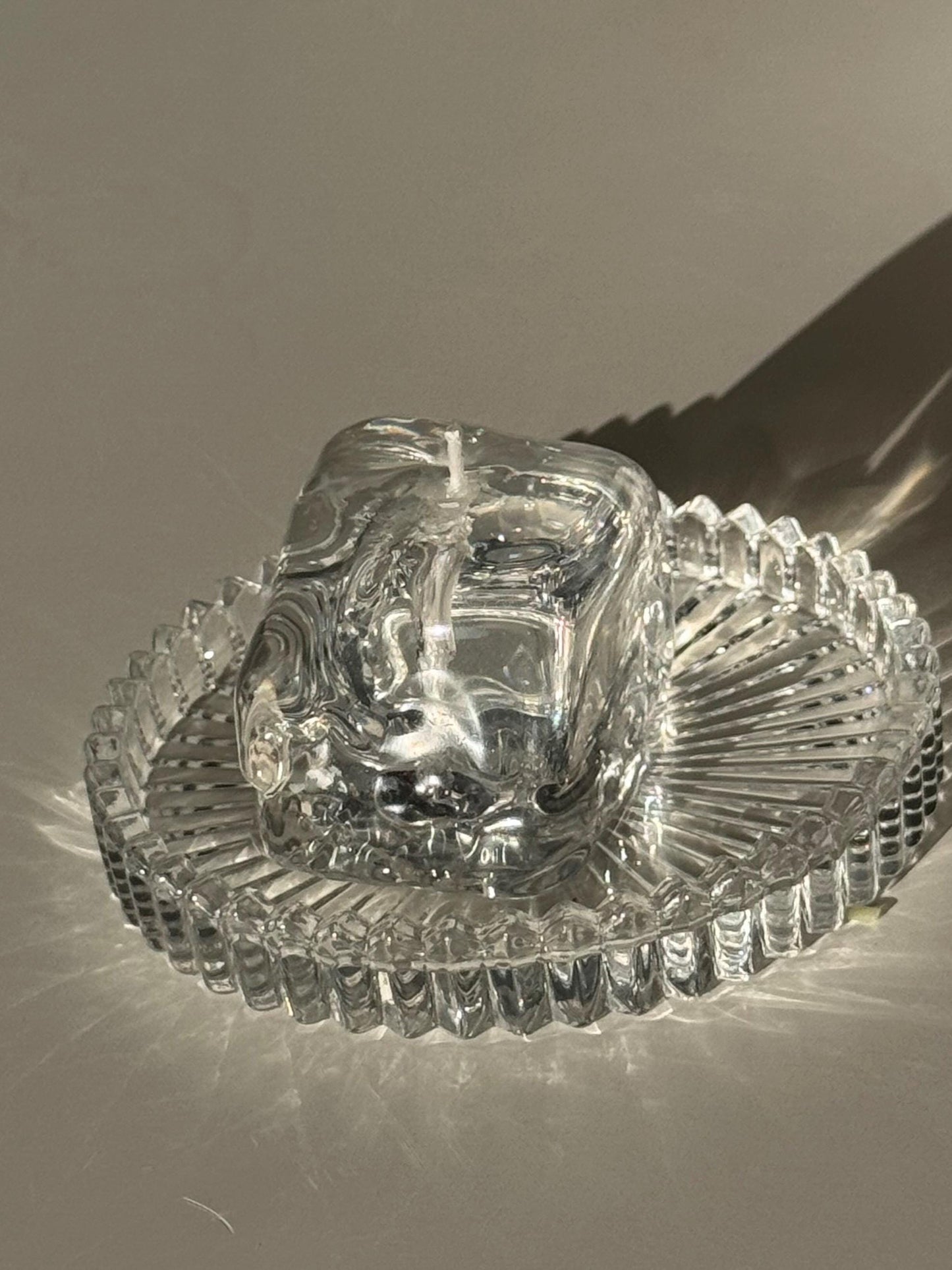 Ice Candle with Clear Candle Plate