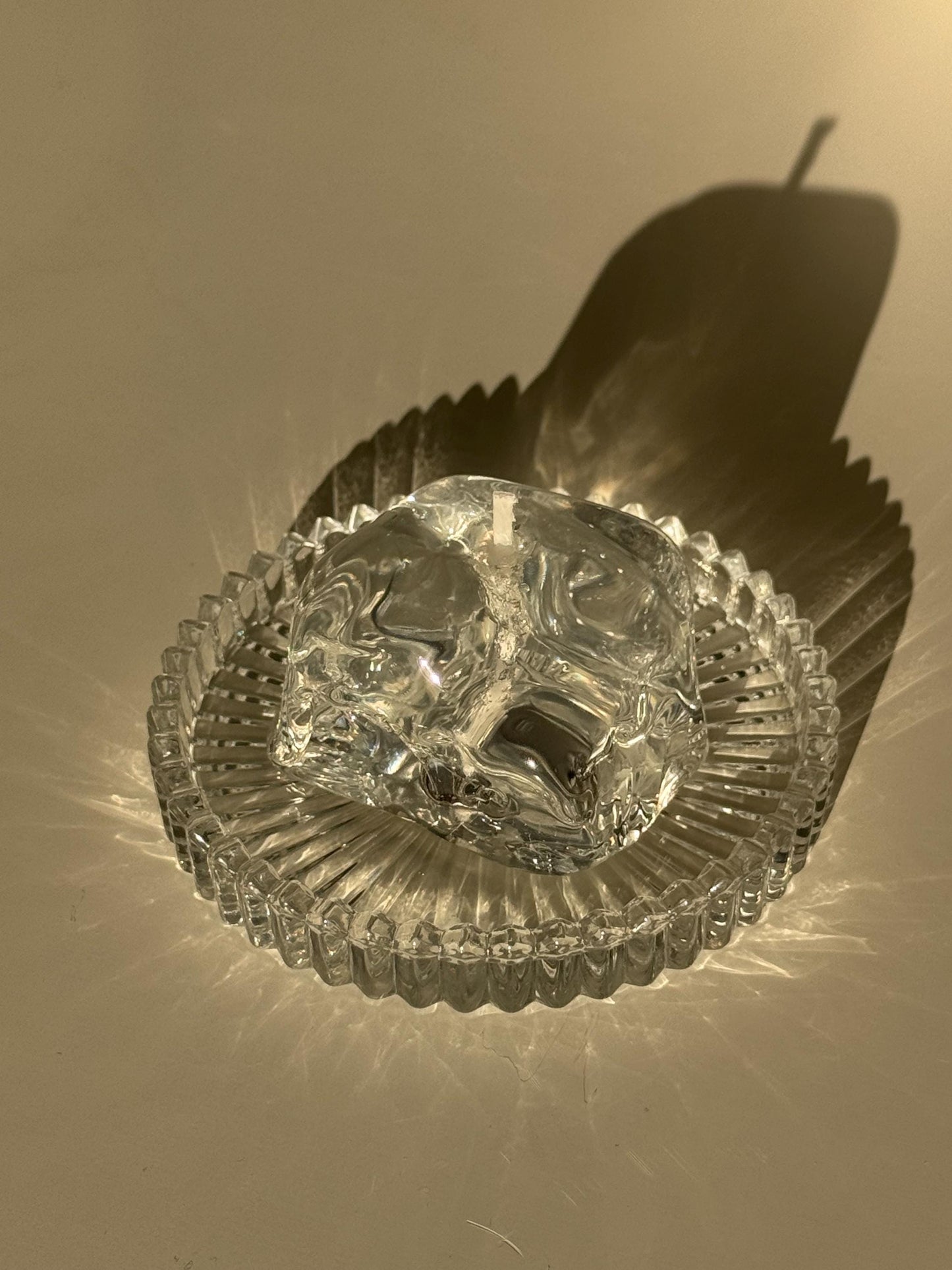 Ice Candle with Clear Candle Plate