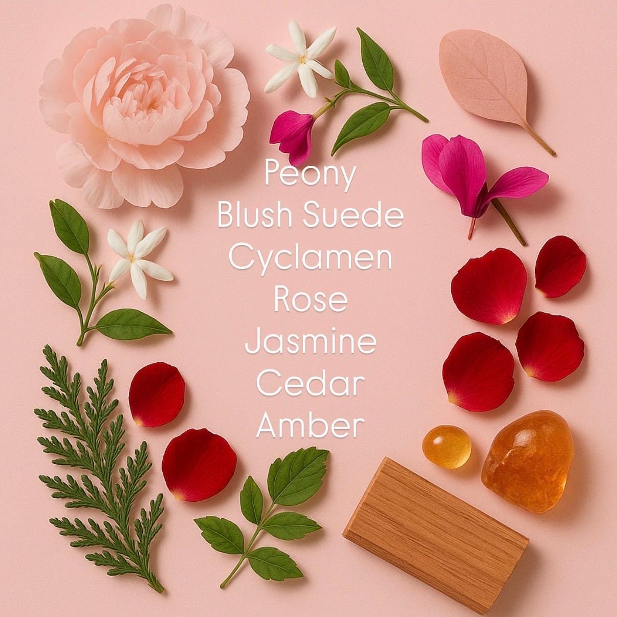 Amami | Peony + Blush Suede + Cedar |