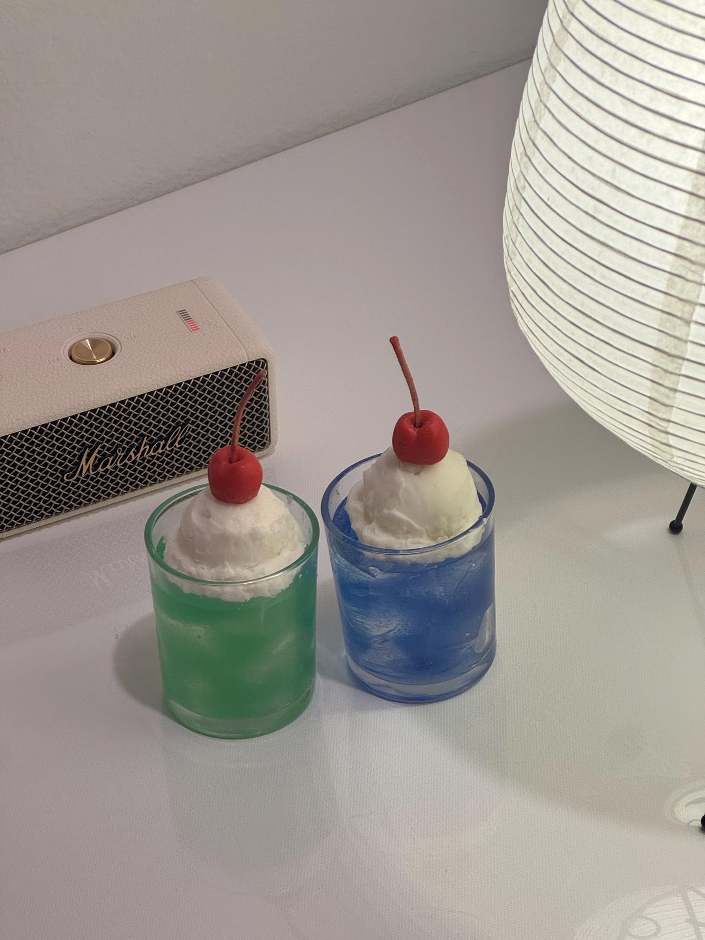 Soda Float Candle: Hand-Poured Mixed Wax with Cherry Cream Soda (etsy image id: 6841149438)