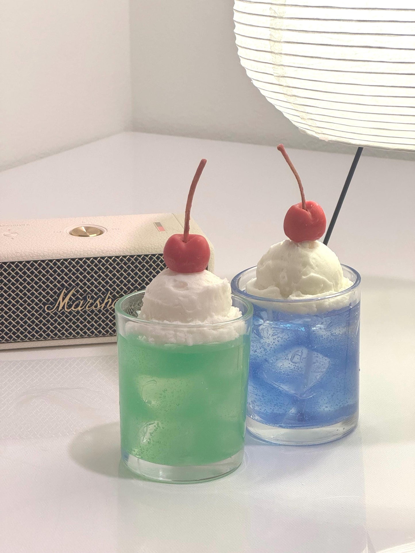 Soda Float Candle: Hand-Poured Mixed Wax with Cherry Cream Soda __etsy:6841156904