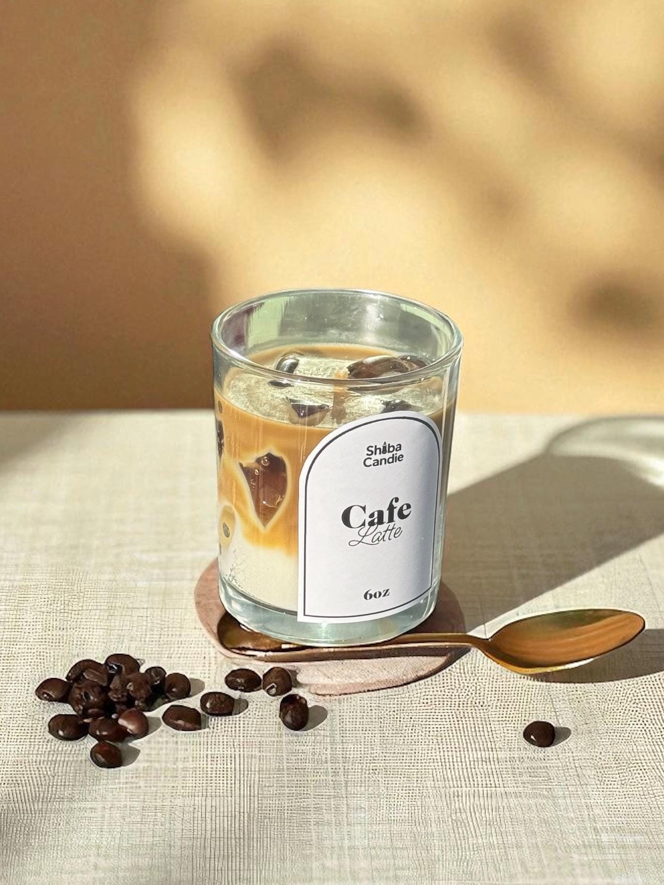 Cafe Latte Candle: Hand-Poured Soy Mixed Wax Coffee Scented Candle (etsy image id: 6982474742)