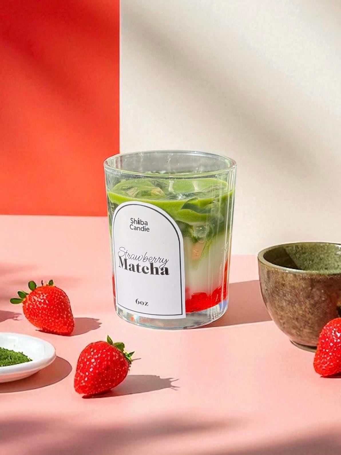 Matcha Latte Candle: Hand-Poured Soy Mixed Wax, Green Tea × Vanilla Scent (etsy image id: 7030693997)