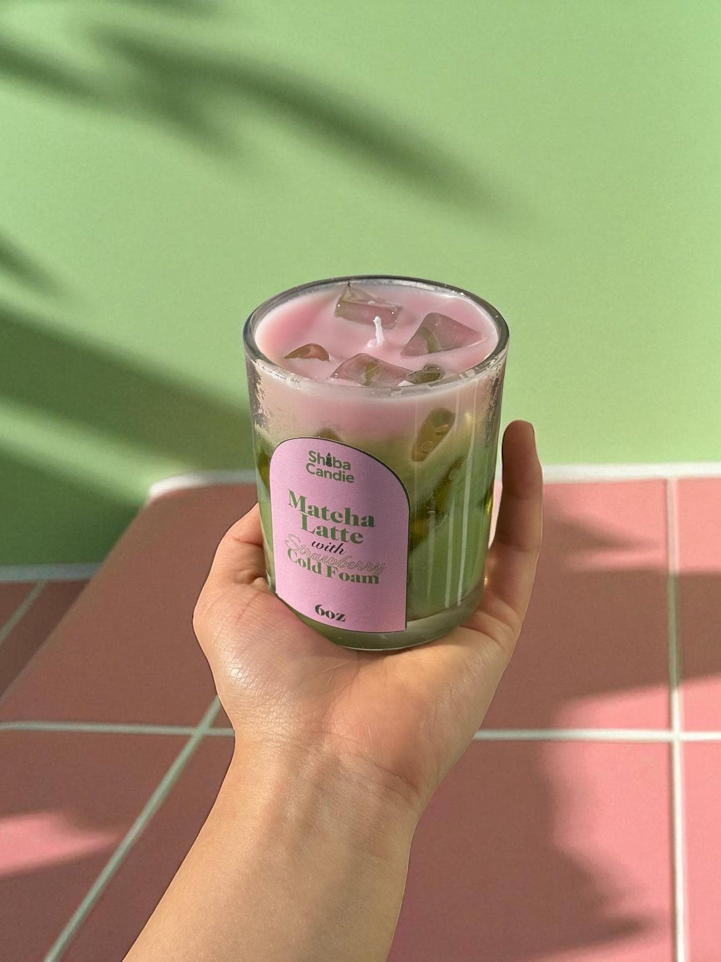 Matcha Latte Candle: Hand-Poured Soy Mixed Wax, Green Tea × Vanilla Scent (etsy image id: 7030693999)