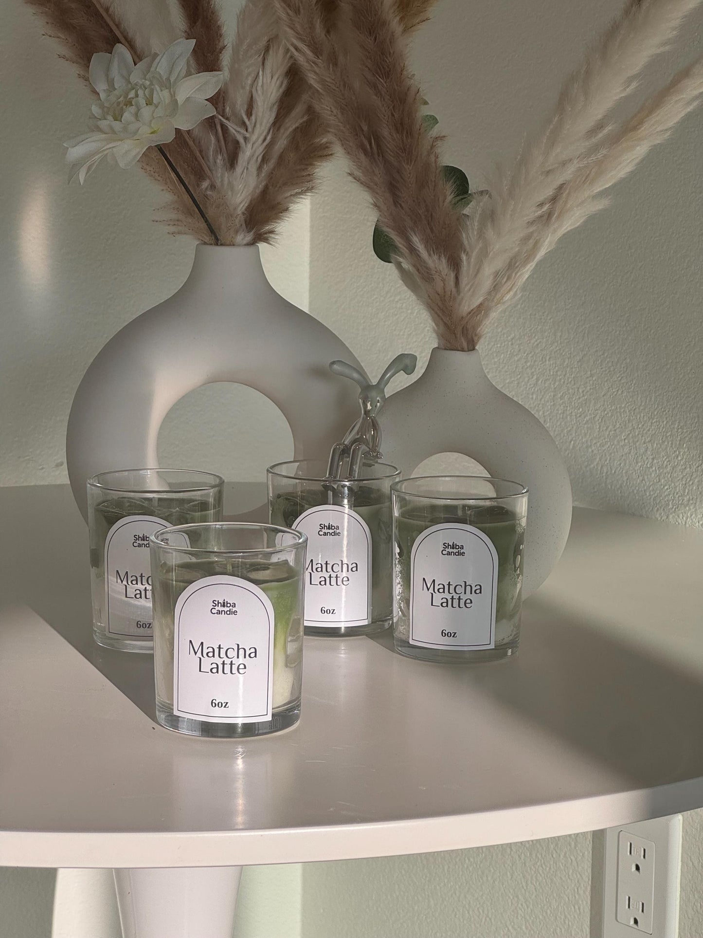 Matcha Latte Candle: Hand-Poured Soy Mixed Wax, Green Tea × Vanilla Scent (etsy image id: 7030698705)