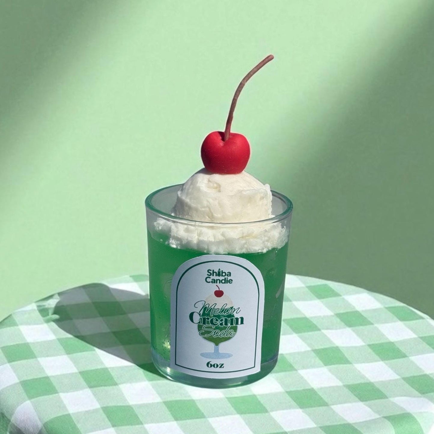 Soda Float Candle: Hand-Poured Mixed Wax with Cherry Cream Soda (etsy image id: 7069222098)