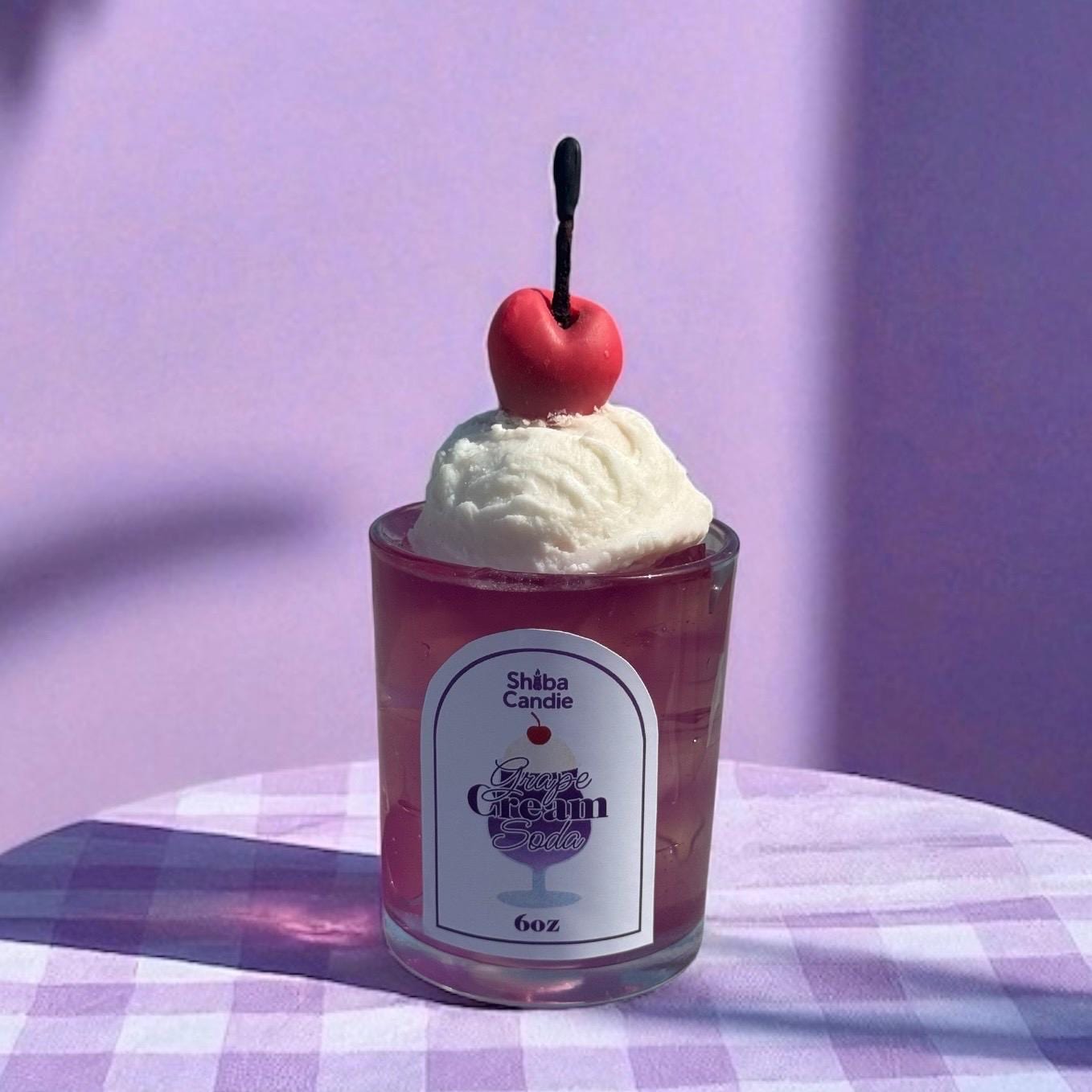 Soda Float Candle: Hand-Poured Mixed Wax with Cherry Cream Soda (etsy image id: 7069222100)