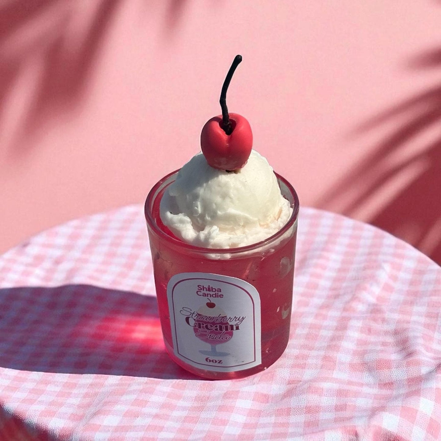 Soda Float Candle: Hand-Poured Mixed Wax with Cherry Cream Soda (etsy image id: 7069222104)