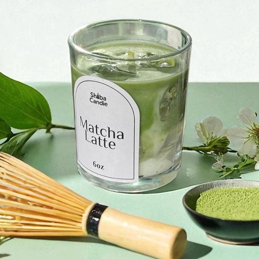 Matcha Latte Candle: Hand-Poured Soy Mixed Wax, Green Tea × Vanilla Scent (etsy image id: 7321835260)