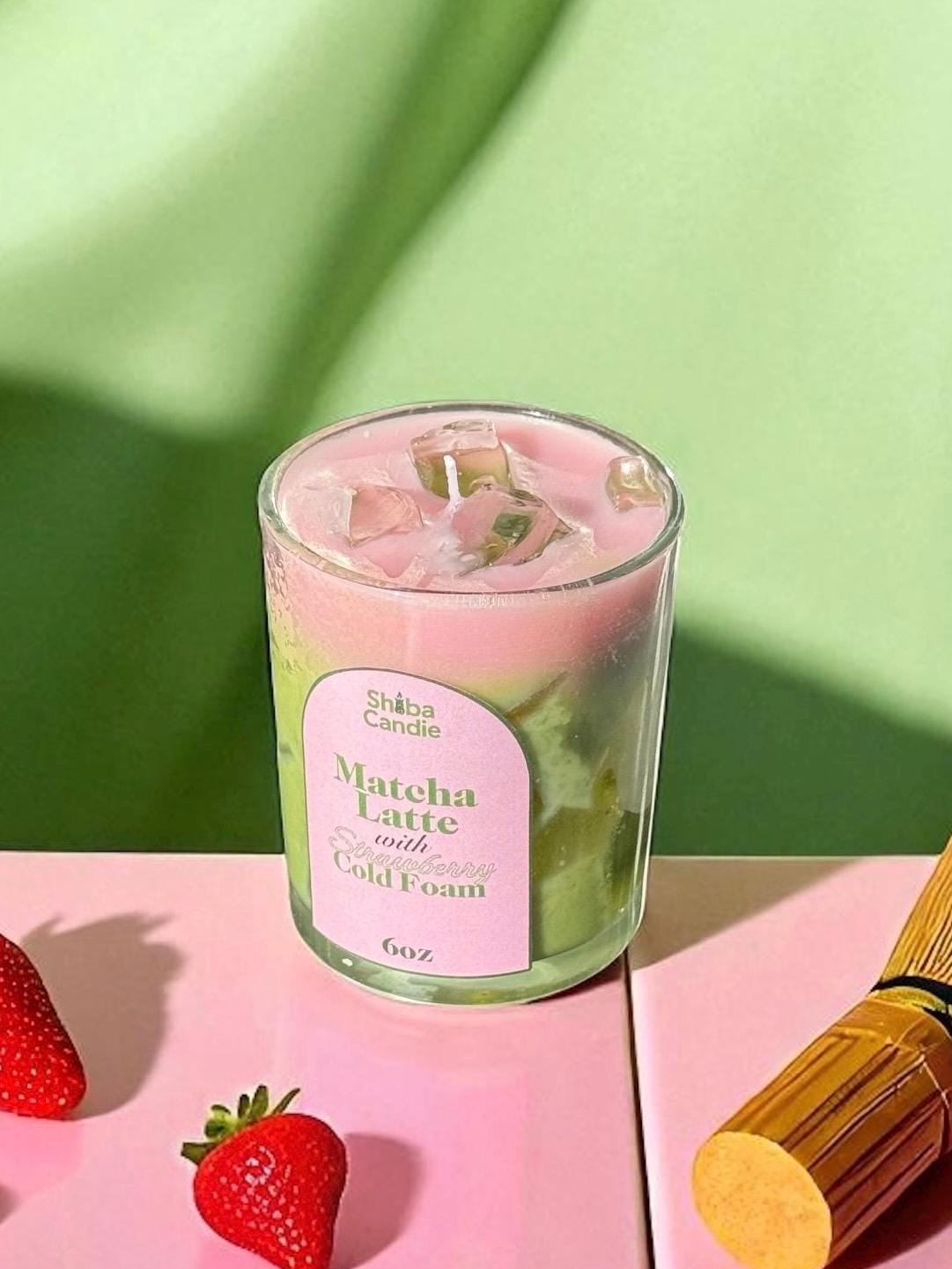 Matcha latte with strawberry cold foam | Matcha Bowl (etsy image id: 7369775187)