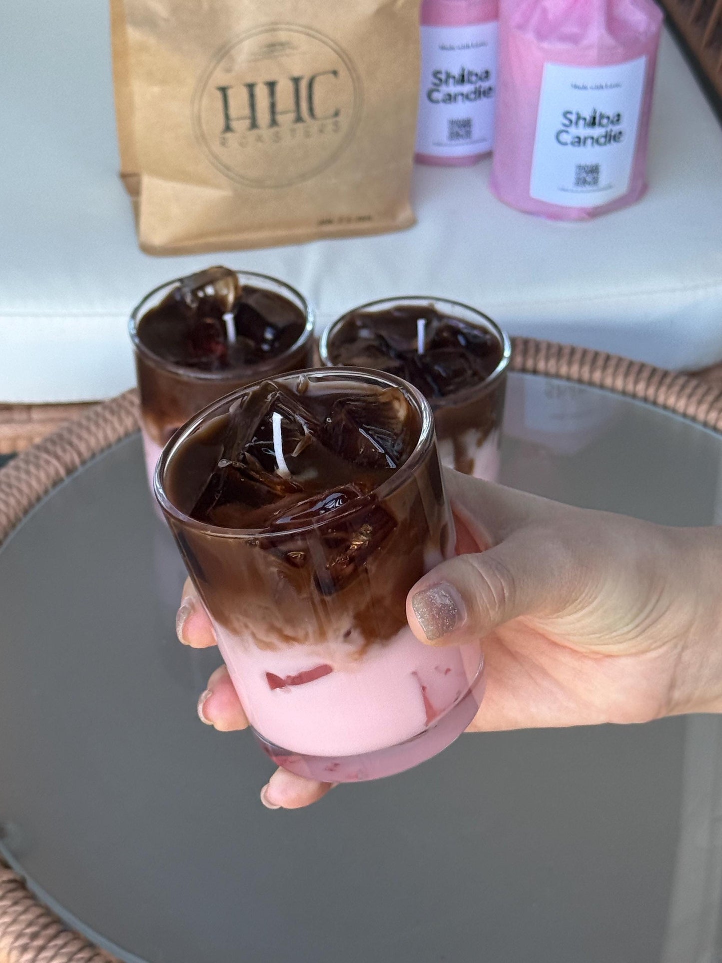 Strawberry Mocha Candle: Hand-Poured Soy Mixed Wax Coffee Scented Candle (etsy image id: 7701356039)