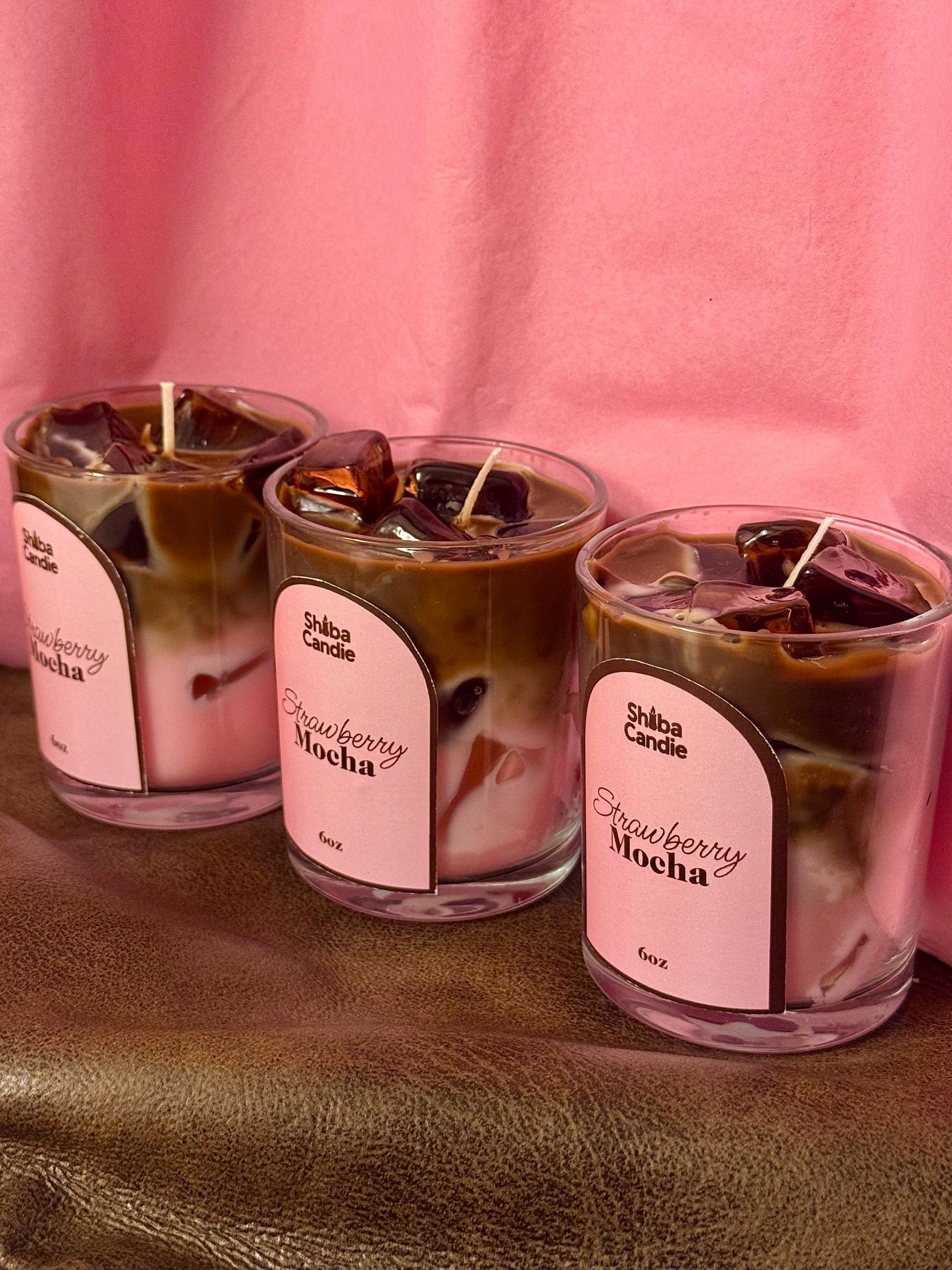 Strawberry Mocha Candle: Hand-Poured Soy Mixed Wax Coffee Scented Candle (etsy image id: 7720798900)