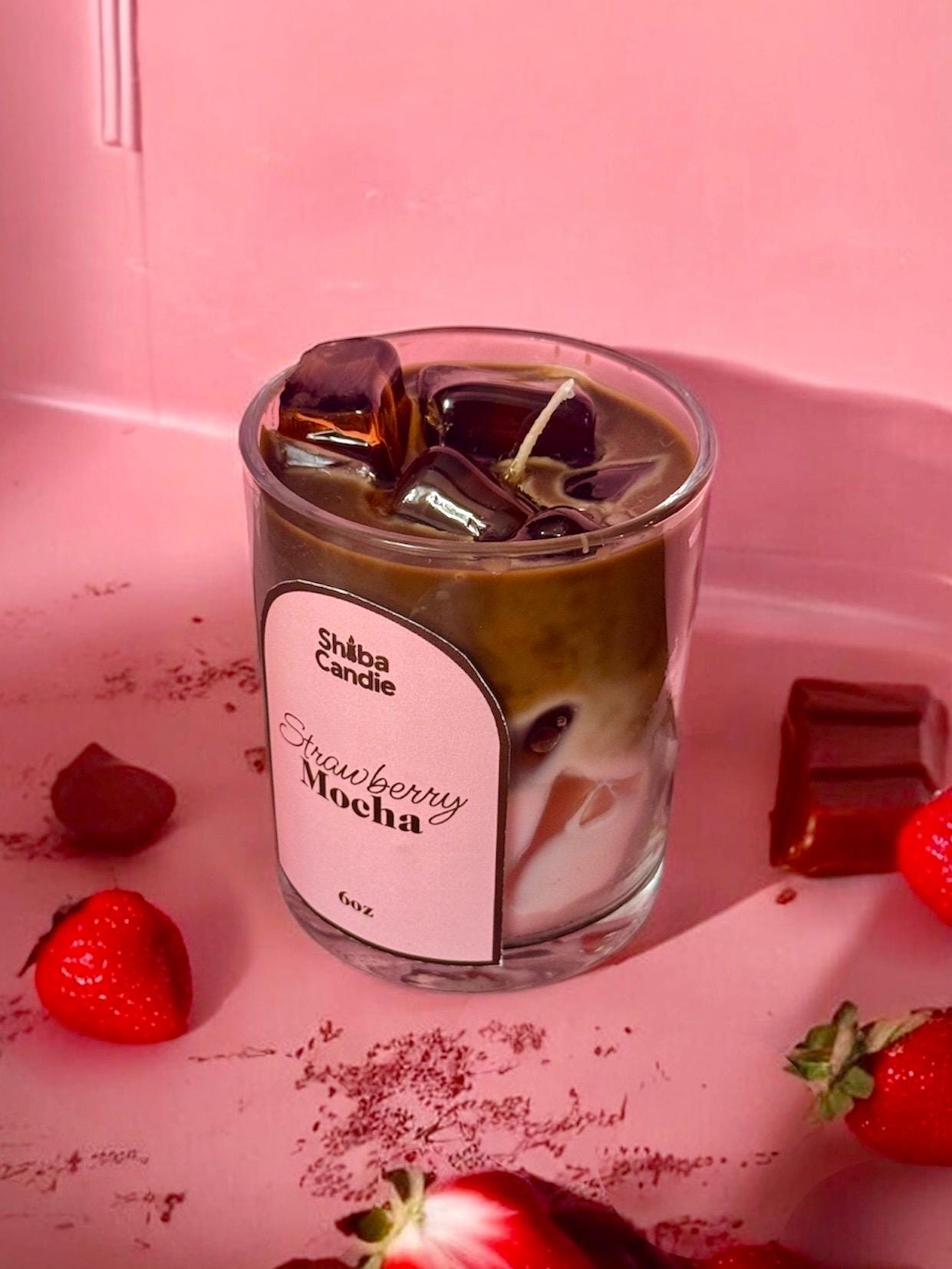 Strawberry Mocha Candle: Hand-Poured Soy Mixed Wax Coffee Scented Candle (etsy image id: 7768740669)