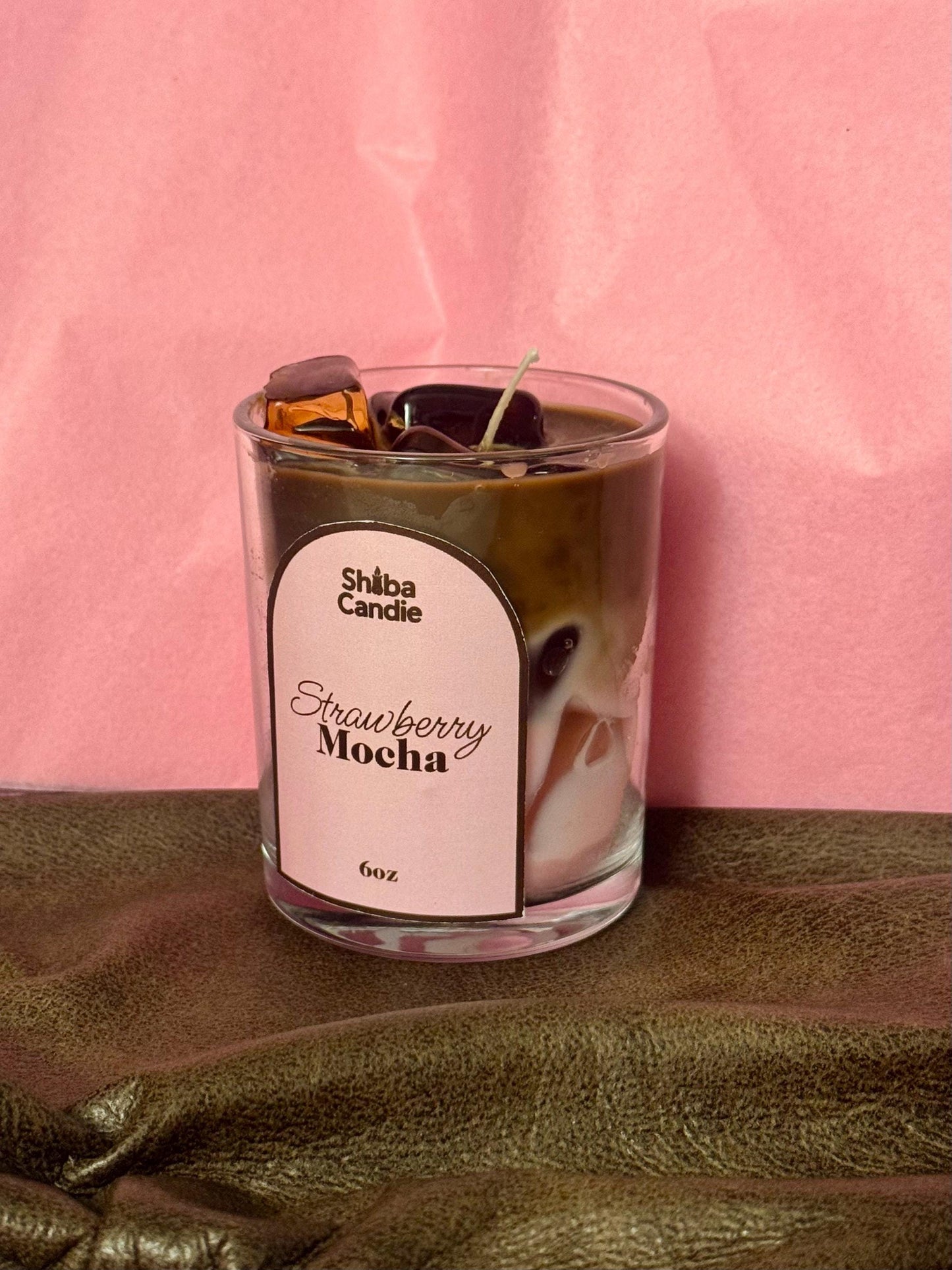 Strawberry Mocha Candle: Hand-Poured Soy Mixed Wax Coffee Scented Candle (etsy image id: 7768740675)