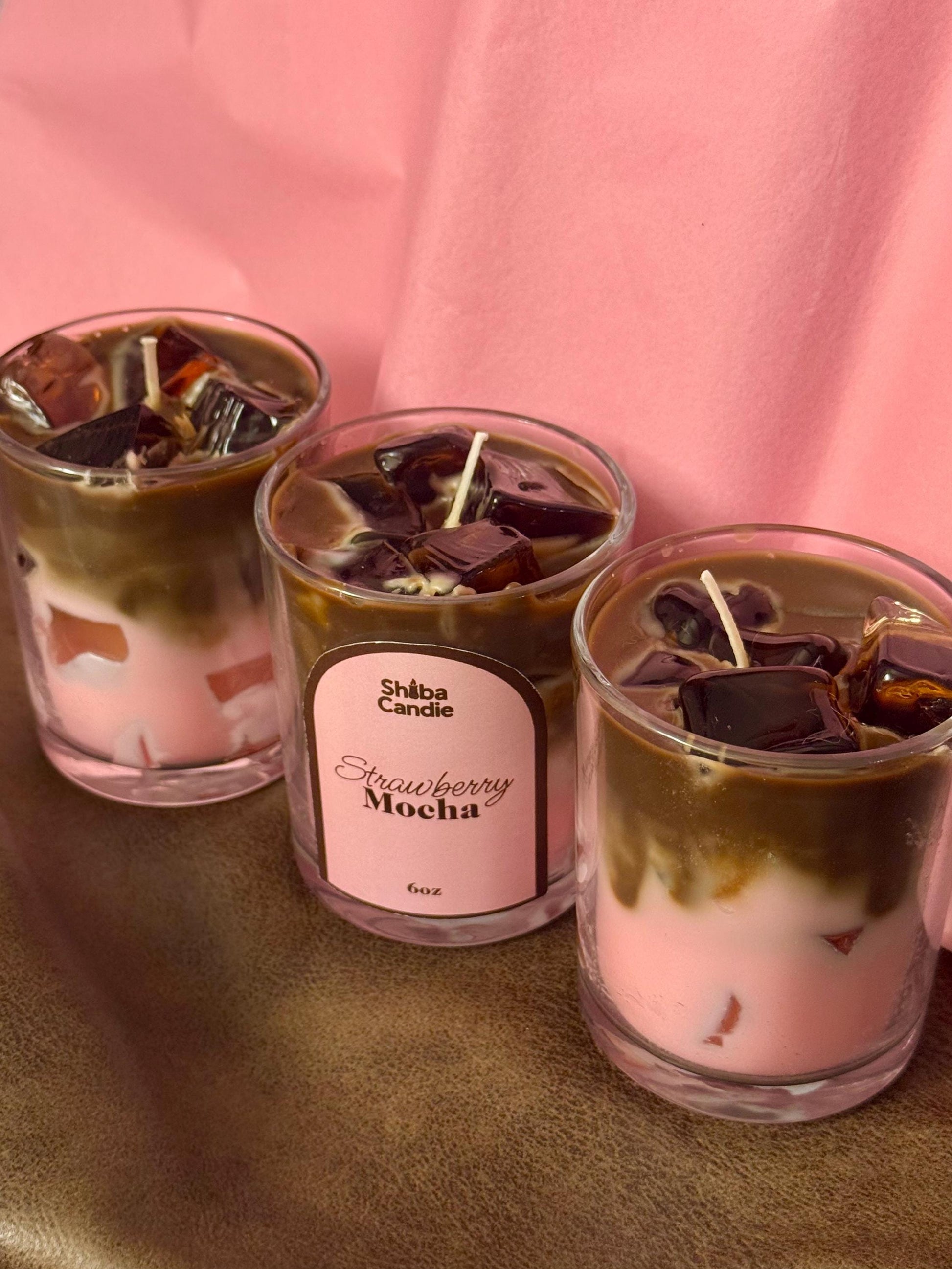 Strawberry Mocha Candle: Hand-Poured Soy Mixed Wax Coffee Scented Candle (etsy image id: 7768740735)