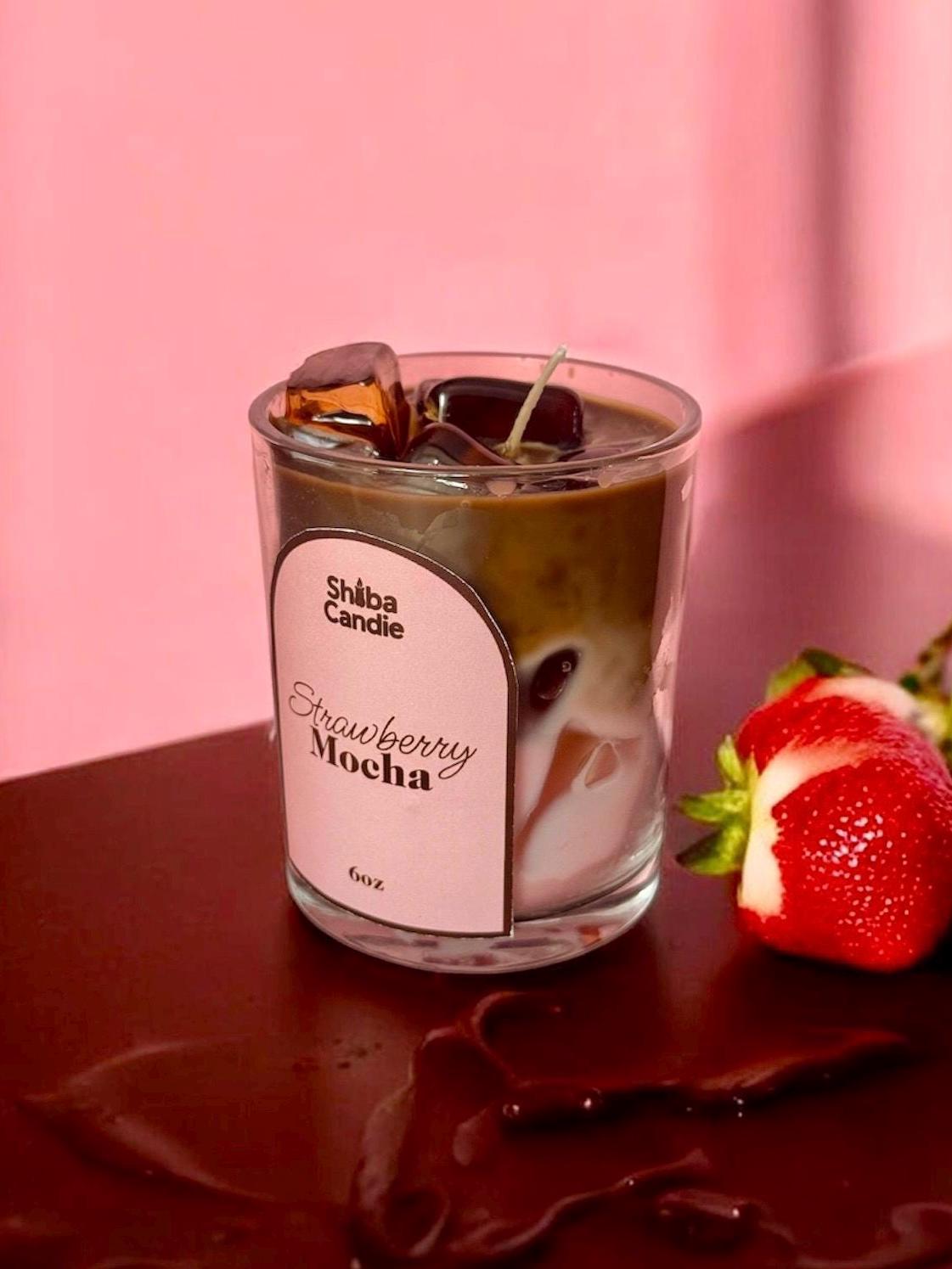 Strawberry Mocha Candle: Hand-Poured Soy Mixed Wax Coffee Scented Candle (etsy image id: 7768741443)